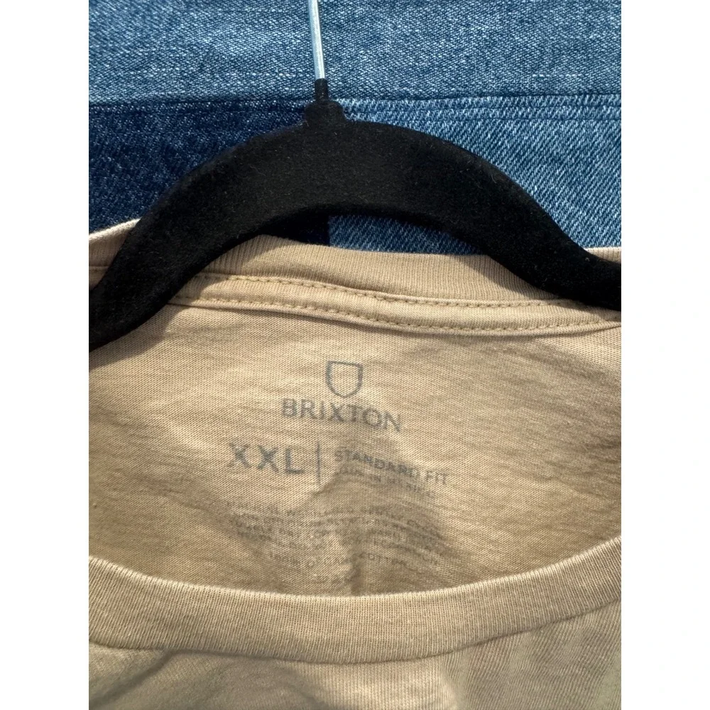 Brixton Mens XXL Long Sleeve Graphic T-Shirt Tan Sand BRXTN Standard Fit Tee - Picture 3 of 5